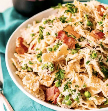 Prosciutto and Peas With Bowtie or Shells