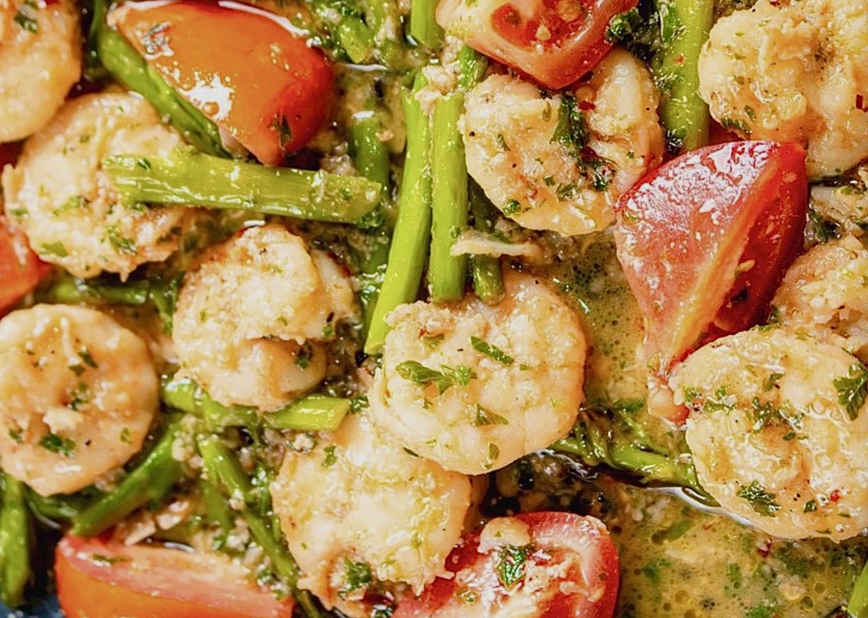 Shrimp Asparagus & Tomato Medley